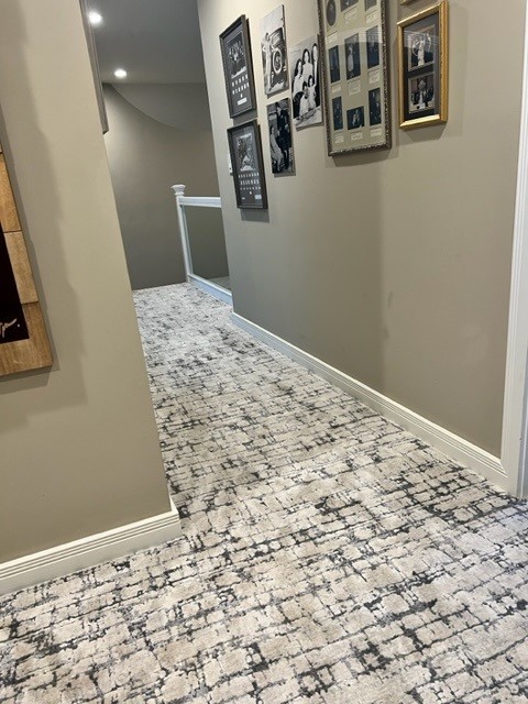 Nourison Ebb Tide Sea Storm Carpet in a residence hallway